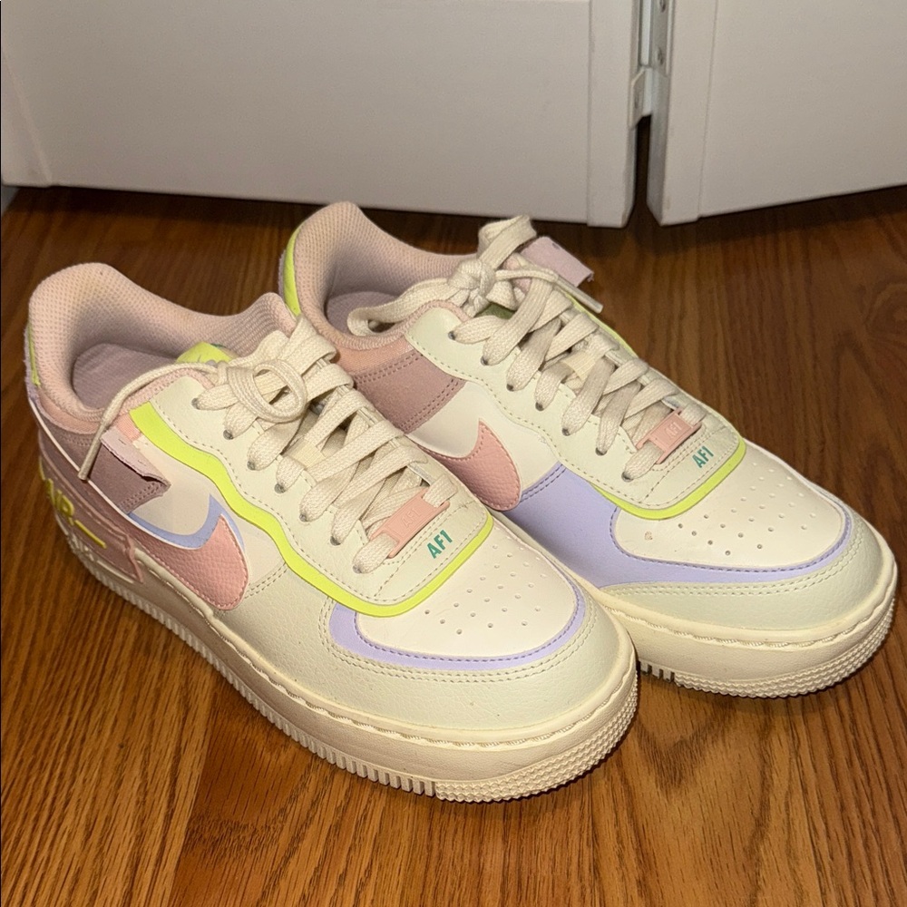 Nike Women's Air Force 1 Shadow Cream and Pastel Sneakers